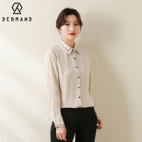 DEBRAND雪纺衬衫女长袖2022新款四季设计感小众上衣时尚职业衬衣