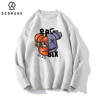 DEBRAND圆领毛衣男宽松大码慵懒风打底衫上衣潮牌ins软糯针织毛衫
