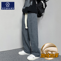 DEBRAND复古灯芯绒裤子男冬季新款阔腿拖地裤宽松百搭直筒裤长裤