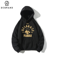 DEBRAND美式复古连帽卫衣男潮牌ins设计感帽衫宽松大码国潮外套春