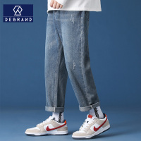 DEBRAND男士休闲裤春秋季新款2022直筒宽松港风时尚百搭牛仔裤男