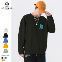 DEBRAND圆领卫衣男春秋潮牌高街情侣宽松外套休闲长袖t恤男装上衣
