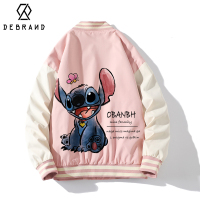DEBRAND卡通印花棒球服外套男设计感小众拼接飞行员夹克炸街上衣