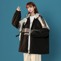 DEBRAND外套女2022春季情侣款秋装百搭休闲中性风夹克连帽冲锋衣