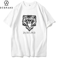 DEBRAND潮牌男士内衣纯棉虎头潮流ins百搭帅气宽松新款白色短袖男
