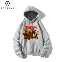 DEBRAND高级灰连帽卫衣男oversize美式嘻哈外套宽松慵懒风套头衫