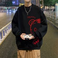 DEBRAND圆领2022年新款印花老虎卫衣男加绒宽松大码港味打底衫春