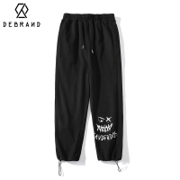 DEBRAND小恶魔印花卫裤男oversize宽松大码休闲裤2022新款长裤春