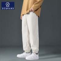 DEBRAND灯芯绒裤子男2022新款大码宽松休闲裤春秋季男装保暖潮流