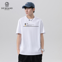 DEBRAND夏季纯棉圆领宽松印花时尚百搭男士短袖上衣打底衫t恤男装