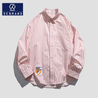 DEBRAND男士衬衫春秋季新款休闲港风条纹上衣潮流ins百搭痞帅外套