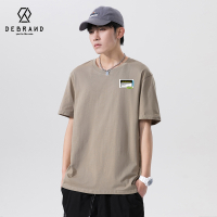 DEBRAND男士夏季纯棉宽松圆领印花短袖上衣打底衫百搭男t恤衫男装