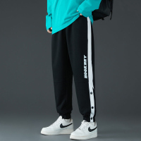 DEBRAND排扣裤男ins潮休闲裤春秋季宽松束脚九分裤篮球长裤子潮流