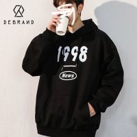 DEBRAND潮牌连帽卫衣男春季百搭宽松ins潮流印花男生情侣新款外套