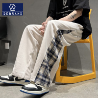 DEBRAND直筒卫裤男春秋季港风ins韩版潮流宽松百搭高档拖地休闲裤