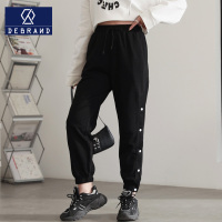 DEBRAND运动裤女春季2022年新款宽松束脚哈伦卫裤子气质潮休闲裤