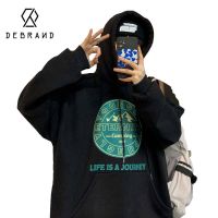 DEBRAND潮牌hiphop欧美痞帅连帽卫衣男宽松百搭春季男士套头外套