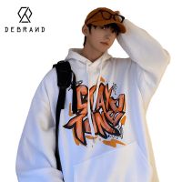 DEBRAND圆领卫衣男潮牌宽松ins港风连帽情侣上衣2022春新款外套男