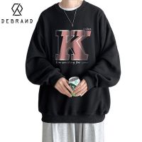 DEBRAND卫衣男潮ins春季高街潮牌印花外套宽松百搭痞帅气圆领上衣