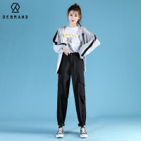 DEBRAND工装裤女2022春秋季新款宽松高腰休闲哈伦裤ins潮