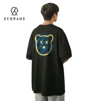 DEBRAND小熊短袖t恤男夏季港风纯棉上衣慵懒风百搭潮情侣宽松t恤