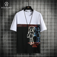 DEBRAND夏季新款纯棉圆领印花宽松短袖t恤男装上衣打底衫体恤衫男