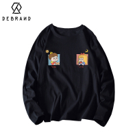 DEBRAND简约长袖t恤男士潮牌ins百搭圆领打底衫宽松大码内搭秋衣