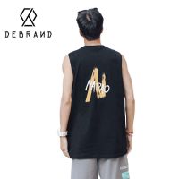 DEBRAND潮牌夏季字母印花背心男士无袖坎肩宽松纯棉汗衫潮流体恤