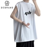 DEBRAND潮牌夏季运动纯棉背心男港风潮流百搭无袖t恤宽松休闲上衣
