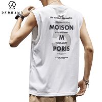 DEBRAND背心男潮牌ins夏季无袖坎肩美式字母印花运动纯棉短袖t恤