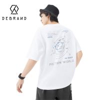 DEBRAND宽松纯棉短袖T恤男2022夏季新款印花情侣上衣男士潮牌衣服