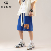 DEBRAND克莱因蓝短裤男潮牌ins夏季设计感五分裤小众情侣款沙滩裤