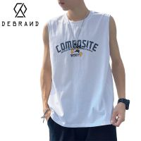 DEBRAND夏季纯棉背心男宽松马甲外穿港风坎肩ins潮牌潮流无袖t恤