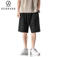 DEBRAND潮牌运动短裤男2022夏季潮流纯棉短裤宽松休闲纯色沙滩裤