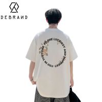 DEBRAND潮牌纯棉短袖t恤男夏季新款百搭小众设计感印花重磅男体恤