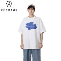 DEBRAND夏季潮牌ins印花纯棉短袖T恤情侣宽松百搭休闲潮上衣男女