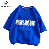 DEBRAND克莱因蓝重磅t恤短袖男oversize精梳棉半袖夏季ins潮流体恤