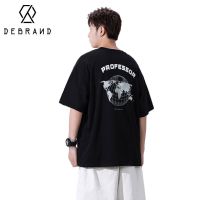DEBRAND夏季ins潮牌重磅短袖t恤男士宽松圆领纯棉欧美式印花上衣