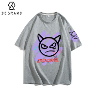 DEBRAND美式涂鸦印花短袖T恤男潮牌ins设计感重磅100%纯棉五分袖