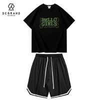 DEBRAND短袖男士套装夏季休闲男装帅气一套搭配潮流t恤运动两件套