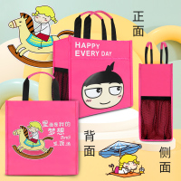 米小圈文具补课袋 小学生补习包 小号粉色 趣味生活补课袋-小木马 男女生手提袋 拎书袋 补课包