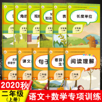 二年级上册语文数学专项训练阅读理解句子训练荣恒看拼音写生字表乘法长度单位100以内的加减法全套11本 2年级上语数同步练
