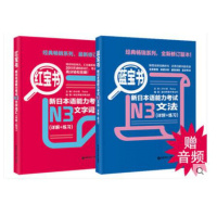 正版 日语N3 红宝书+蓝宝书新日本语能力考试N3文法(详解+练习)+文字词汇共2本