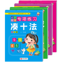 幼小衔接专项练习 共4册 借十法凑十法10以内数的分解 时间与人民币 儿童幼儿学前班加法减法一年级小学生3-6岁数学题测