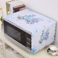 蓝花 微波炉通用35*98cm|微波炉罩防尘罩通用烤箱罩北欧防油美的冰箱洗衣机布艺盖布盖巾