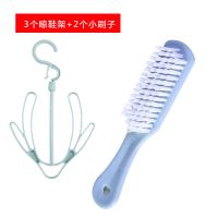 2把小刷子+3个晾鞋挂架|[刷鞋神器]鞋刷软毛刷鞋刷子洗鞋刷家用清洁板刷鞋子洗衣刷衣服
