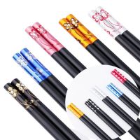 花之语五色+梅花钻五色(十双装推荐)|家用高档合金筷子1人1色5-10双套装防滑耐高温不发霉易清洗快子