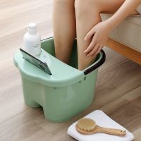 泡脚桶带盖加厚塑料洗脚桶带滚轮按摩泡脚盆足浴盆置物四季可用