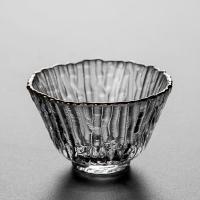 款式十八[描金款]60ml|耐热锤纹玻璃品茗杯单杯功夫茶具主人杯手工茶杯杯子茶碗杯子家用