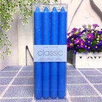 蓝色直杆2.2*20厘米(4支装)|经典欧式蜡烛 无烟无味长杆蜡烛 浪漫婚庆西餐 杆蜡